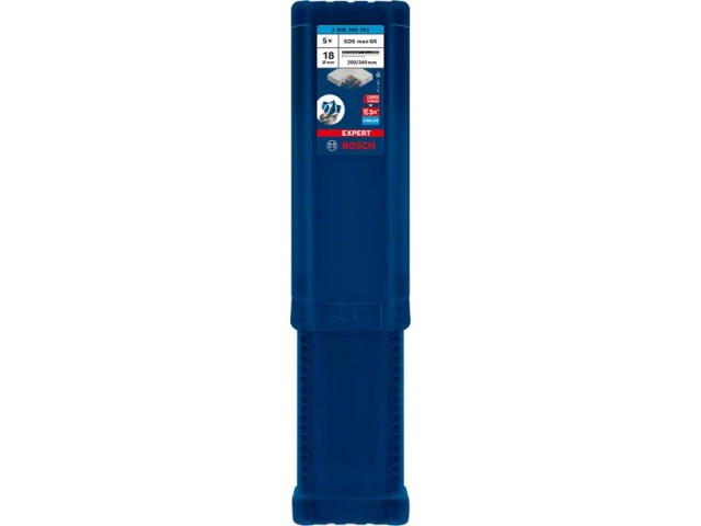 5-delni komplet udarnih svedrov Bosch EXPERT SDS max-8X, Dimenzije: 18x200x340mm, 2608900263